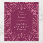 Cooper Rose Great Gatsby 1920er Hochzeit Weinetikett (Einzelnes Label)