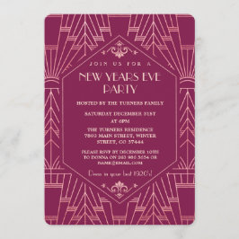 Cooper Rose Great Gatsby 1920er New Year Party Einladung