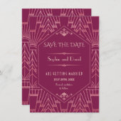 Cooper Rose Great Gatsby 1920er Save the Date Einladung (Vorne/Hinten)