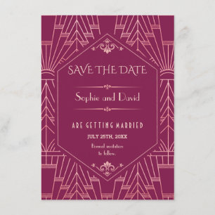 Cooper Rose Great Gatsby 1920er Save the Date Einladung