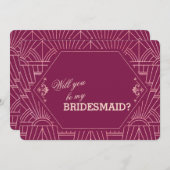 Cooper Rose Great Gatsby 1920s Wedding Bridesmaid Einladung (Vorne/Hinten)