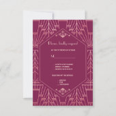 Cooper Rose Great Gatsby 1920s Wedding RSVP (Vorderseite)