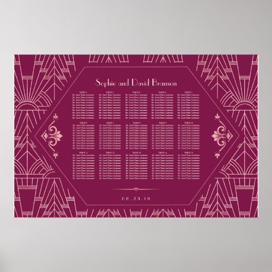 Cooper Rose Great Gatsby Hochzeitskarte Poster (Vorne)