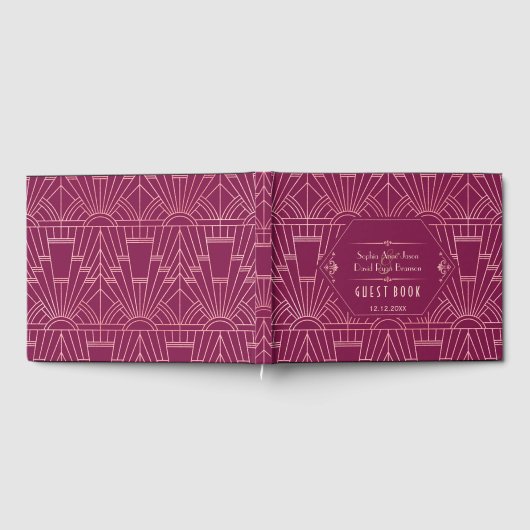 Cooper Rose Great Gatsby Hochzeitsplaner der 1920e Gästebuch (Voll)