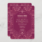 Cooper Rose Great Gatsby Probe Dinner der 20er Jah Einladung (Vorne/Hinten)