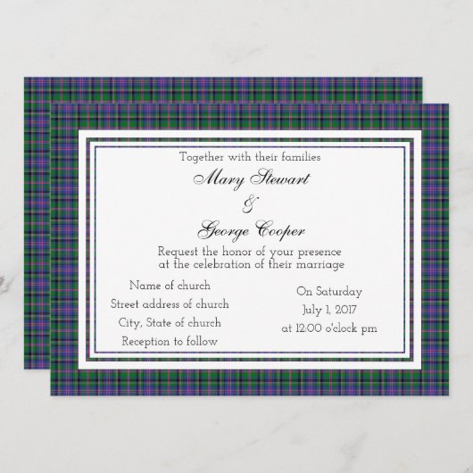 Cooper Scottish Wedding Einladung (Vorne/Hinten)