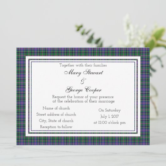 Cooper Scottish Wedding Einladung (Stehend Vorderseite)
