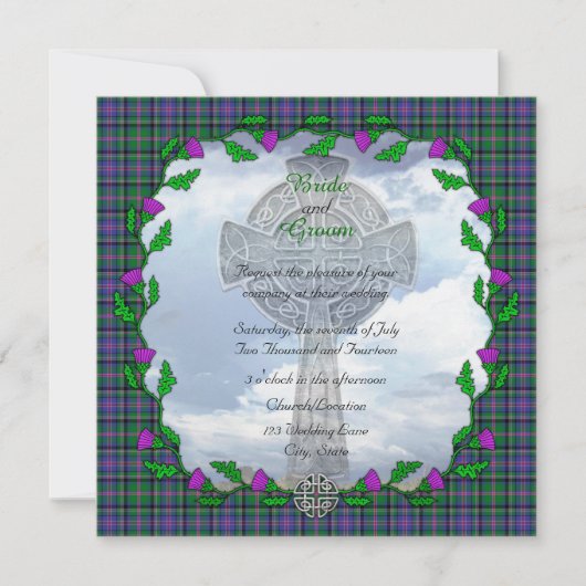 Cooper Scottish Wedding Square Einladung (Vorderseite)