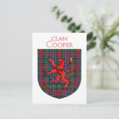 Cooper Tartan Scottish Kariert Lion Rampant Postkarte (Stehend Vorderseite)