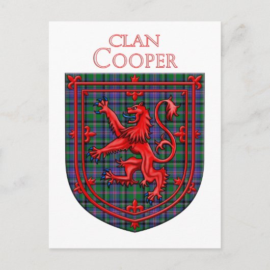 Cooper Tartan Scottish Kariert Lion Rampant Postkarte (Vorderseite)
