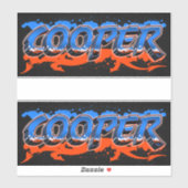 Cooper Vorname Name Graffiti Aufkleber Sticker (Blatt)