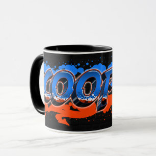 Cooper Vorname Name Graffiti blue orange Tasse