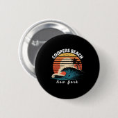 Coopers Beach New York Frauen Männer Surfboarding Button (Vorne & Hinten)