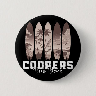 Coopers Beach New York Surfbrett Männer Frauen Sur Button