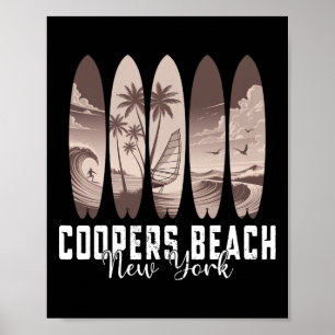 Coopers Beach New York Surfbrett Männer Frauen Sur Poster