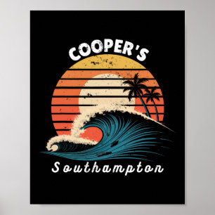 Cooper's Beach Southampton Frauen Männer Surfboard Poster