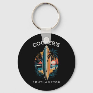 Cooper's Beach Southampton Männer Frauen Surfen Schlüsselanhänger