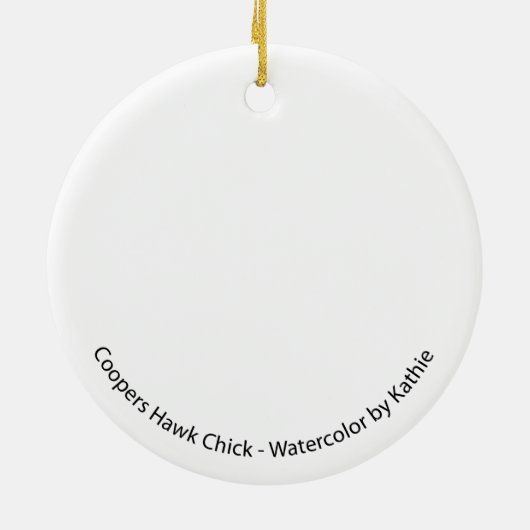 Coopers Hawk Chick Keramik Ornament (Hinten)