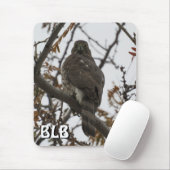 Cooper's Hawk in Tree Your Initials Mouse Pad Mousepad (Mit Mouse)