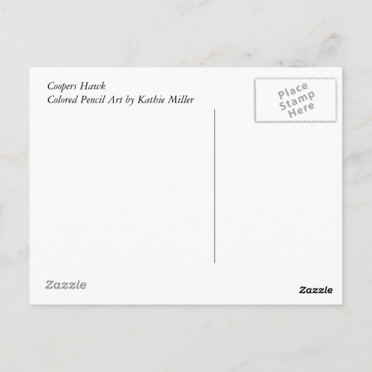 Coopers Hawk Postkarte (Rückseite)
