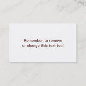 Coopers Hawk Visitenkarte (Rückseite)