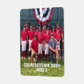 Cooperstown Baseball Custom Year Side Fun Fakten Ornament Aus Metall (Vorderseite links)