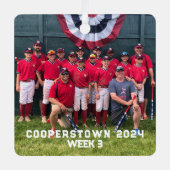 Cooperstown Baseball Custom Year Side Fun Fakten Ornament Aus Metall (Vorderseite)