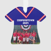 Cooperstown Blue Jersey Jahr Foto Ornament (Vorderseite)