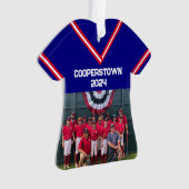 Cooperstown Blue Jersey Jahr Foto Ornament (Vorderseite)