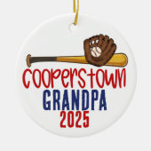 Cooperstown Grandpa Gramps Baseball Special Note Keramik Ornament (Vorne)