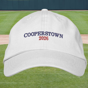 Cooperstown Jahr Stickerei / Blau und Rot Bestickte Baseballkappe