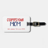 Cooperstown Mom Rot Blau Gepäckanhänger (Vorderseite horizontal)