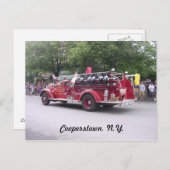 Cooperstown, N.Y. Remüde Fire Truck Postkarte (Vorne/Hinten)