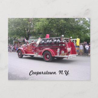 Cooperstown, N.Y. Remüde Fire Truck Postkarte
