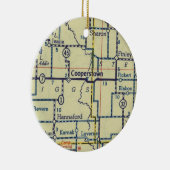 Cooperstown ND Alte Karte Keramik Ornament (Rechts)