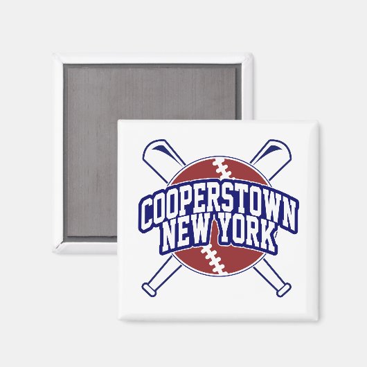 Cooperstown New York Baseball Magnet (Vorderseite/Rückseite)