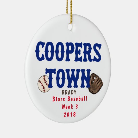 Cooperstown NY Baseball Custom Fun Fakten Ball Mit Keramik Ornament (Rechts)