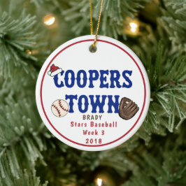 Cooperstown NY Baseball Custom Fun Fakten Weihnach Keramik Ornament