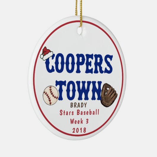 Cooperstown NY Baseball Custom Fun Fakten Weihnach Keramik Ornament (Rechts)