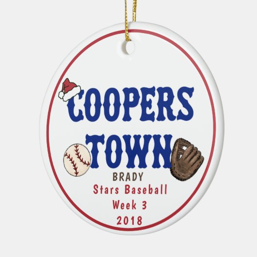 Cooperstown NY Baseball Custom Fun Fakten Weihnach Keramik Ornament (Links)