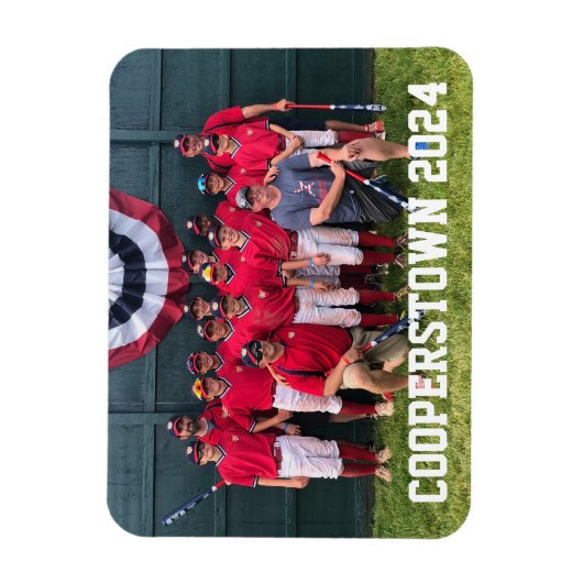 Cooperstown NY Baseball Custom Team Foto Magnet (Vertikal)
