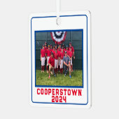 Cooperstown NY Baseball Custom Year Team Fun Fakte Ornament Aus Metall (Vorderseite links)