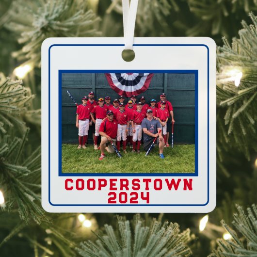 Cooperstown NY Baseball Custom Year Team Fun Fakte Ornament Aus Metall (InSitu)