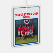 Cooperstown NY Baseball Custom Year Week Fun Fakte Ornament Aus Metall (Vorderseite Rechts)
