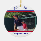 Cooperstown NY Baseball Foto Strichen Erinnerungen Keramik Ornament (Vorne)