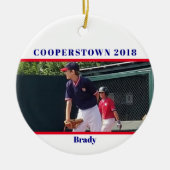 Cooperstown NY Baseball Foto Strip Year Keepake Keramik Ornament (Vorne)