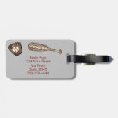 Cooperstown NY Baseball Patriotic Bat Glove Base Gepäckanhänger (Rückseite horizontal)