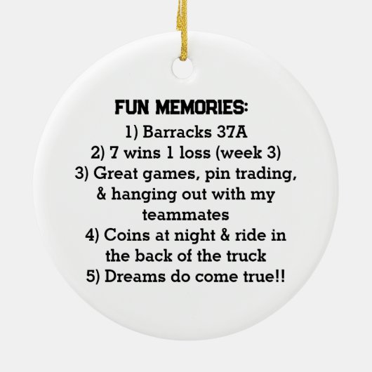 Cooperstown NY Baseball Player Foto Fun Erinnerung Keramik Ornament (Hinten)