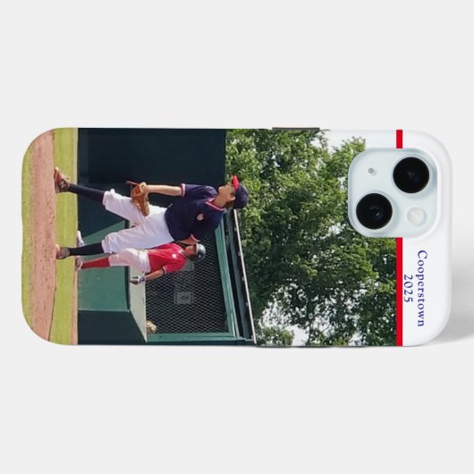 Cooperstown NY Baseball Player Photo Year Custom Case-Mate iPhone Hülle (Rückseite (Horizontal))