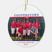 Cooperstown NY Baseball Team Foto Name Fakten Keramik Ornament (Links)